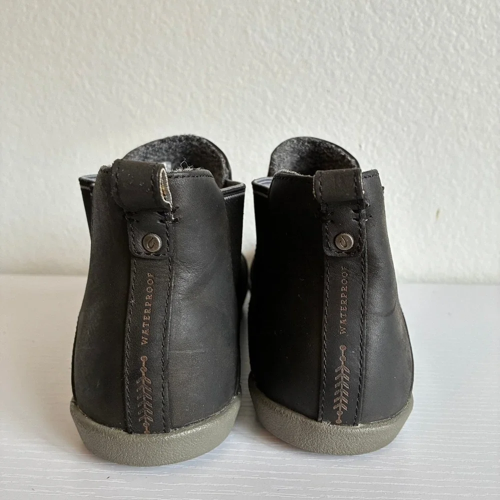 OluKai Pumehana Hulu Wp Waterproof Leather Ankle Chelsea Boots Womens 7.5 EUC